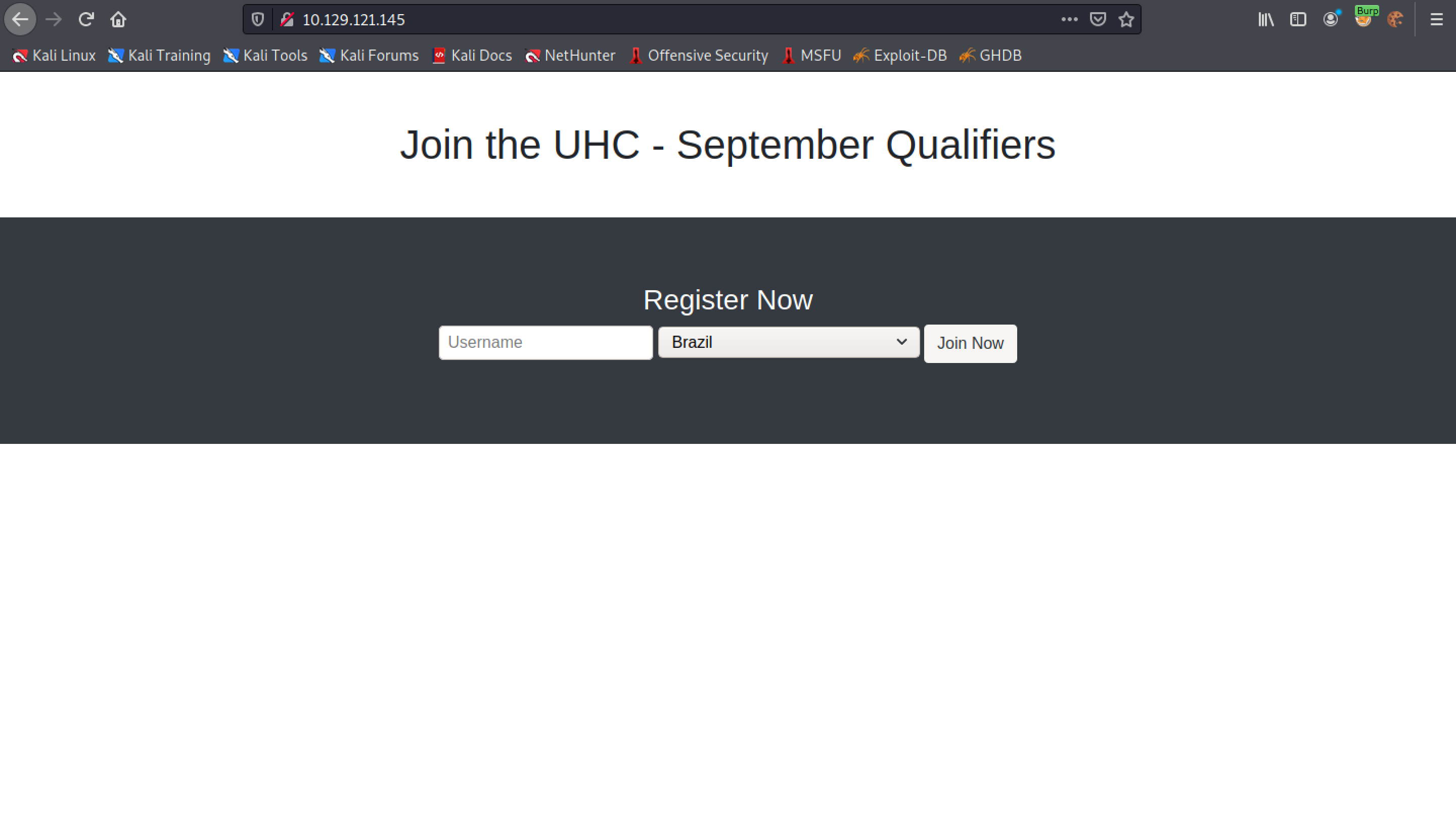 Main page of the website.