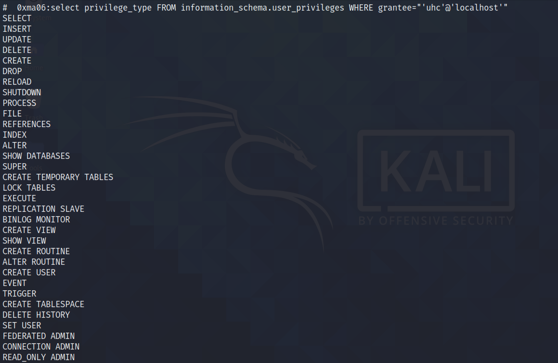 Executing SQL query using the Python script.