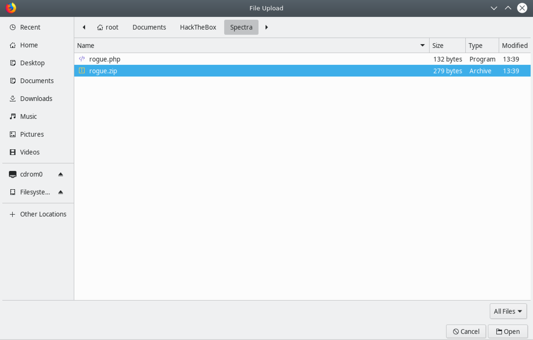Selecting the malicious plugin.