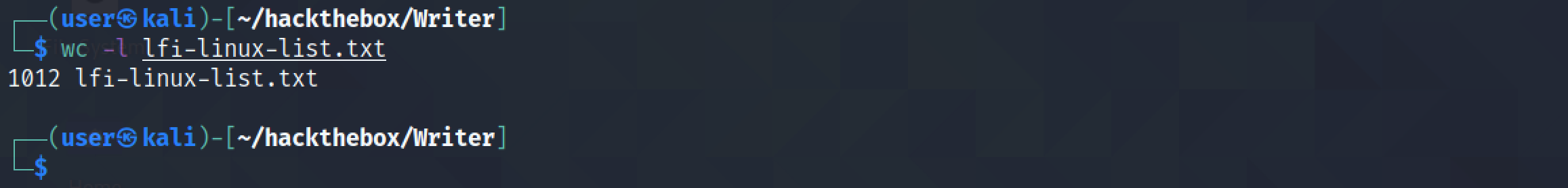Number of lines the LFI file.