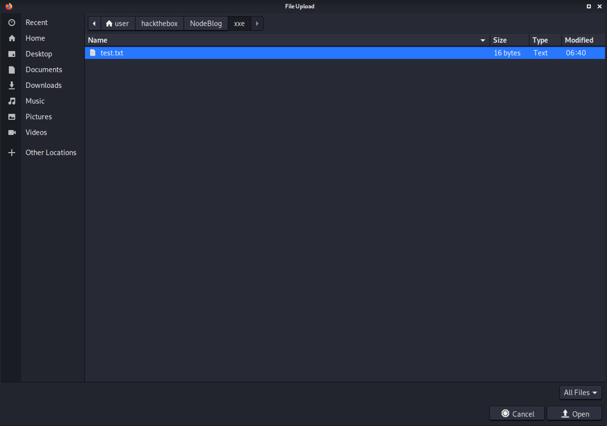 Select the text file.